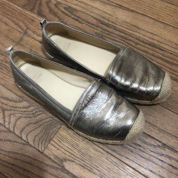 Stuart Weitzman Leather Espadrille Slip-On Sz 6.5 - Picture 1 of 4